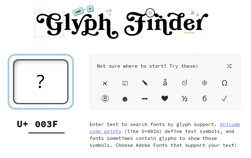 Der Glyph Finder