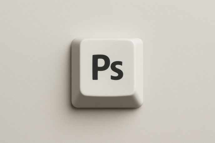 Eine fiktive Computertastaturtaste mit dem Aufdruck "PS"